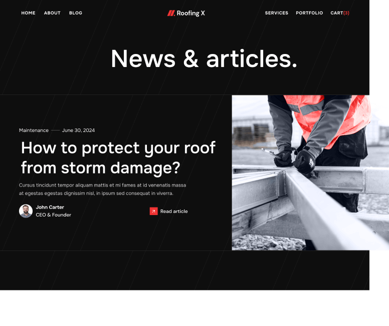 Blog Main - Roofing X Webflow Template