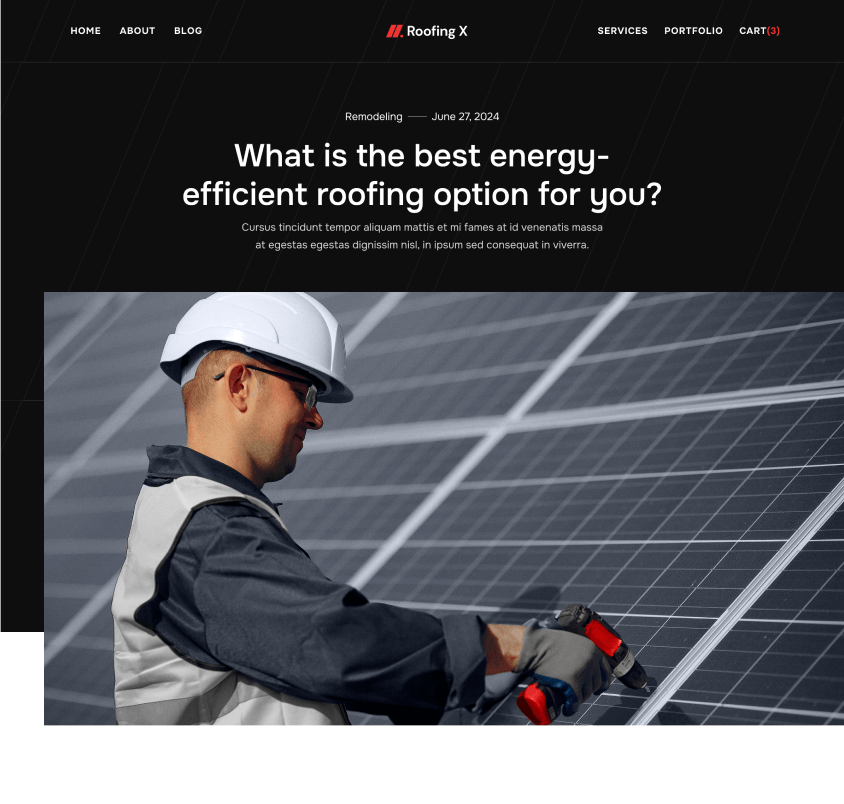 Blog Post Hero - Roofing X Webflow Template