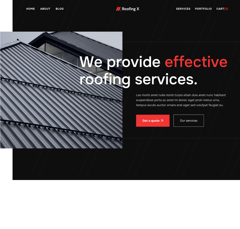 Home Hero - Roofing X Webflow Template