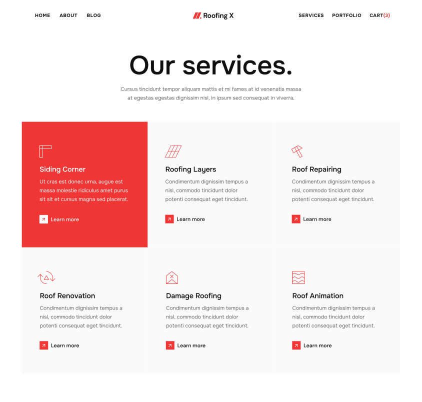 Services Hero - Roofing X Webflow Template